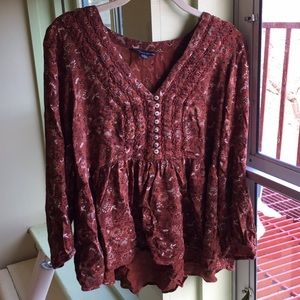 American Eagle Boho Flowy Top